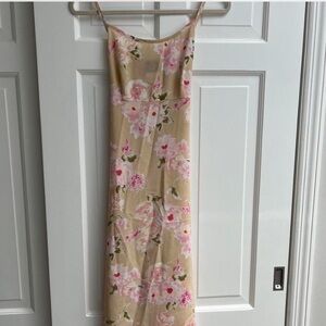vintage no boundaries tie-back floral maxi dress